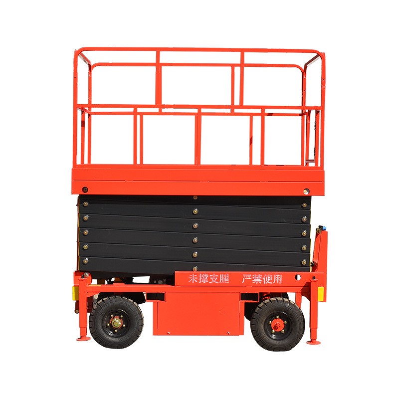 Manual traction mobile scissor lift